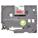 Generic Brother TZe-421 TZe421 9mm Black Text on Red Laminated Tape - 8 meters