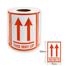 THIS WAY UP Shipping Label Red Text Warning Adhesive Sticker 75x100mm (500 Labels per Roll)