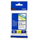 Original Brother TZe-251 TZe251 24mm Black Text on White Laminated Tape - 8 meters