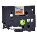 Generic Brother TZe-B61 TZeB61 36mm Black Text on Orange Fluorescent Laminated Tape - 5 meters