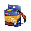 5 x Avery Dispenser Labels Urgent 64 x 19mm 125 Labels