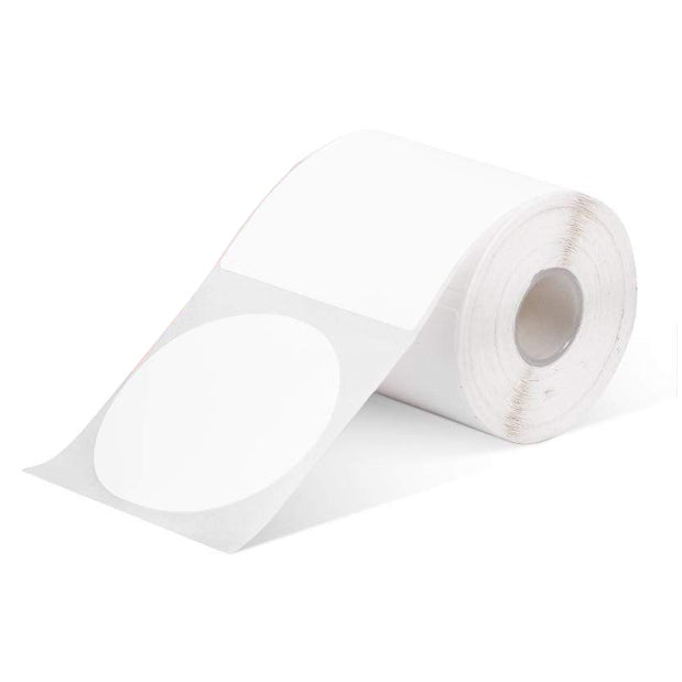 1 Roll 30mm Round Multi-purpose Direct Thermal Labels White - 200 Labels per roll (13mm Core)