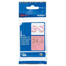 5 x Brother TZe-RE54 TZeRE54 Original 24mm Gold Text on Pink Ribbon Tape - 4 metres