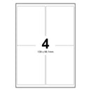 LabelMax A4 White Self Adhesive Paper Address Mailing Laser Inkjet Sticker Labels 139 x 99.1mm - 4 Labels Per Sheet (Die-Cut)
