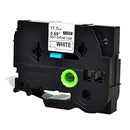 10 x Generic Brother HSe-241 HSe241 17.7mm Black Text on White Heat Shrink Tube Tape - 1.5 meters