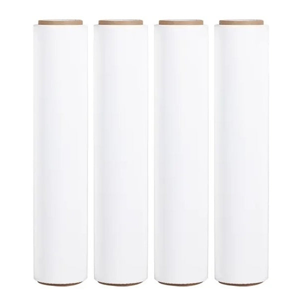 4 x Stretch Hand Pallet Wrap 500mm x 400M 25MIC Shrink Wrap - White (75mm Core)