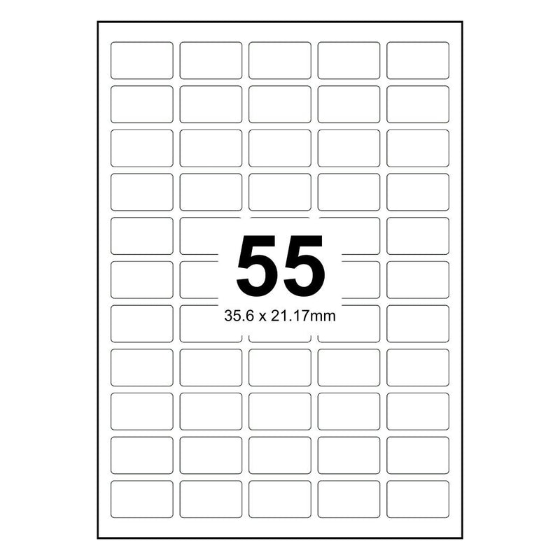 300 Sheets A4 White Self Adhesive Paper Address Mailing Laser Inkjet Sticker Labels 35.6 x 21.2mm - 55 Labels Per Sheet