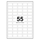 1000 Sheets A4 White Self Adhesive Paper Address Mailing Laser Inkjet Sticker Labels 35.6 x 21.2mm - 55 Labels Per Sheet