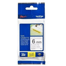 Original Brother TZe-S211 TZeS211 6mm Black Text on White Strong Adhesive Laminated Tape - 8 metres