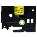 Generic Brother HSe-621 HSe621 8.8mm Black Text on Yellow Heat Shrink Tube Tape - 1.5 meters