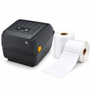 ZEBRA ZD220T Thermal Transfer Label Printer 203dpi USB (ZD22042-T06G00EZ) + 30 Rolls Thermal Transfer 100mm X 150mm Perforated Labels White Bundle
