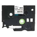 Generic Brother HSe-221 HSe221 8.8mm Black Text on White Heat Shrink Tube Tape - 1.5 meters